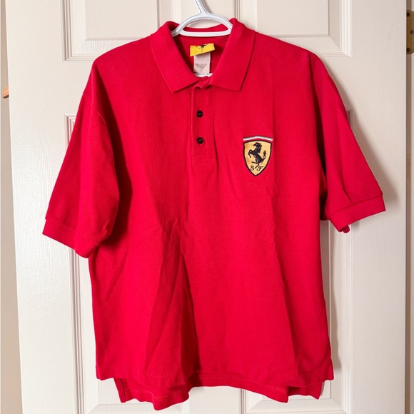 Ferrari Other - Vintage 1996 Scuderia Ferrari Red Polo Shirt F1 Racing Top Cotton Size L